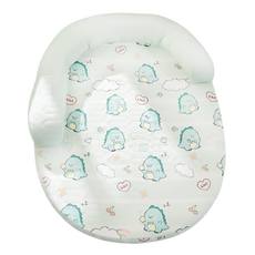 萌貝貝 四季涼感乳膠U型枕寵物睡墊, 綠龍 白色, 1個