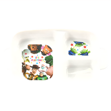 YAXELL DISNEY 銀離子塑膠深型三格餐盤 TOY 聚丙烯耐熱140°C, 260 x 155 x 28mm, 1個