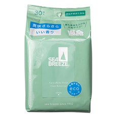SEA BREEZE 爽身濕紙巾 全身用 清新花草香, 30張, 1包