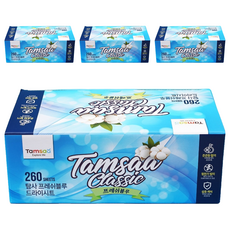 Tamsaa 經典衣物柔軟香氛烘衣片 Fresh Blue 260張, 4盒