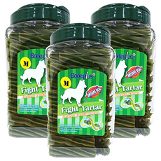 Boneplus 超效螺旋六星潔牙棒桶裝-M, 3.3 英寸, 1kg, 3罐, 天然草本