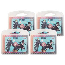 收納王妃 間諜家家酒 三角水洗彩色筆, 24色, 4盒