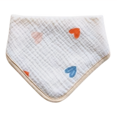 Chu-mi 啾米 四層紗兩用圍兜 25x25 cm, 彩色愛心, 1個, 1件