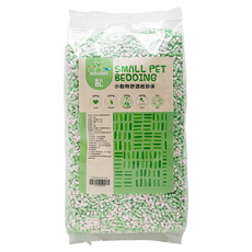 MiniFeet 小動物舒適紙砂床 顆粒, 5L, 白色+綠色, 1包