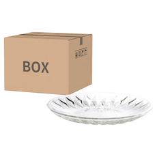 Ocean Glass 9吋 太陽盤6入組 安全無鉛玻璃點心盤/水果盤/蛋糕盤, 餐盤6個, 透明色, 1組