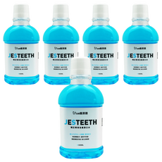 JESTEETH 全璟 齒潔適 矯正專用含氟漱口水, 含氟1470PPM+木糖醇 雙效配方, 無酒精配方 溫和不刺激, 雙重鞏固牙齒 強化琺瑯質, 500ML, 5瓶