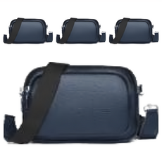 真皮頭層牛皮女士肩背包 - LB978, 單肩/斜背, 多色可選, 20.5 x 3 x 14.5cm, 藍色