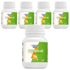 TAIYEN 台塩生技 維他命D + E複方膠囊 30顆/瓶, 12.87g, 5瓶