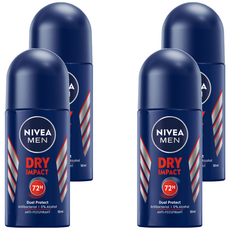 NIVEA 妮維雅 男士止汗爽身乳液 乾適活力, 50ml, 4瓶