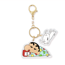 Miravivi 蠟筆小新鑰匙圈 壓克力吊飾 精美五金, 睡衣鬧鐘, 1個