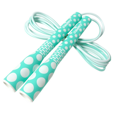 JUMPRO KSY 智能名牌跳繩, 點點圖案設計, 2段TP材質握把, 270cm, 薄荷綠色, 1條