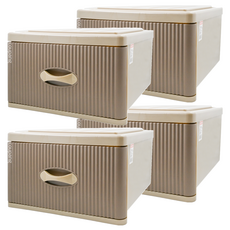KEYWAY 聯府 XL風尚抽屜整理箱 26L 475 x 400 x 250mm, 咖啡色, 4個