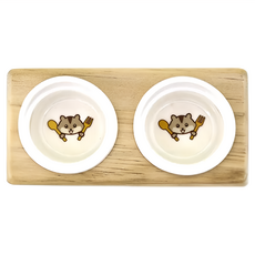 mini Animan 倉鼠用食物碗 雙, 木架碗體, 適用對象: 倉鼠, 24975, 1個