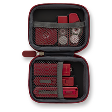 日本 MIDORI XS迷你文具系列組合包 35550 勃根地紅 輕巧便攜 多功能文具套裝, 1組