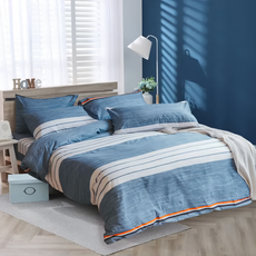 Blue Cat 藍貓 銀離子抗菌床包 +薄被套 豔海 台灣製造, 聽海, 1組, 7尺