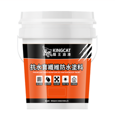 KINGCAT 貓王油漆 抗水寶纖維防水漆, 灰色, 5加侖, 18925ml, 1桶