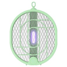 Mass 生活好物 吾鯨 2合1多功能折疊式電蚊拍/滅蚊燈/捕蚊燈/捕蚊拍 壁掛式/手持式/站立式 淺綠色, LFS4G009GN