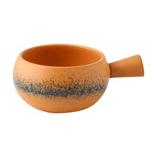 WANDU 瓦讀 日式粗陶調味碟 6吋 桔黃色, 1個