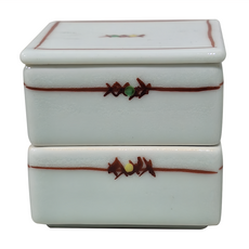 佐和陶瓷 二段角重 日本製 陶瓷, 赤繪紋, 1個