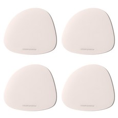 Greedy Farmers 皮革杯墊, 111 x 100mm, 香草奶油白色, 4個