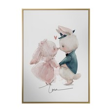 Yes I do 卡通兔子掛畫, 木色