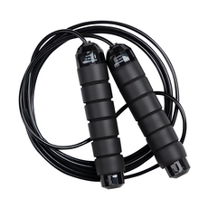 鋼軸負重可調節跳繩 防滑手柄 加粗鋼絲繩 可卸載鐵塊, 長2.8m 繩直徑5mm, 黑色, 1條