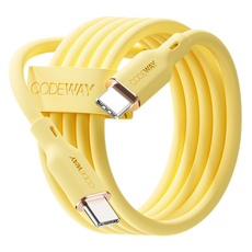 CODEWAY PALLET系列 100W PD USB-C to USB-C 傳輸線, 黃色, 1條, 2m