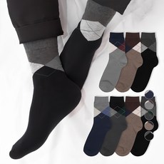 Syner Socks 男性菱格紋西裝中筒襪 7雙組 混色 250~280mm