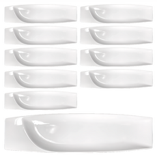 TATUNG 大同磁器 長皿 29型 餐盤, 10件組長皿, 白色, 1組