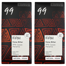 ViVANI 德國99%極黑巧克力片 純素, 80g, 2片