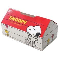 PEANUTS 史努比 紙製置物盒, 寬狗屋 米色 + 紅色