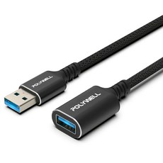 POLYWELL 寶利威爾 黑金剛 USB3.2 Type-A 公對母延長線 Gen1 5Gbps PW15-W45-M992, 2m, 1條