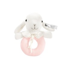 Steiff 金耳釦泰迪熊 嬰幼兒手搖鈴, lamb grip toy pink 綿羊, 寶寶安撫玩具, 1個