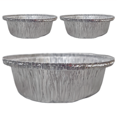 百貨King 加蓋圓形鋁箔料理盒 6個 Set, 多種尺寸可選, 可明火加熱, 氣炸鍋適用, 一次性使用免洗, 15.5 x 15.5 x 5cm, 3組