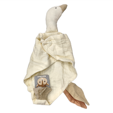 KDR可莉鹿 純色質感小動物純棉紗布安撫巾 鵝 象牙白, 28 x 28cm, 1件