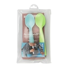 Miniware 矽膠湯匙組 - 4-24個月寶寶適用, 薄荷綠 + 甜檸檬綠, 1組