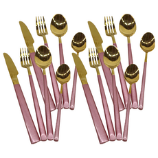 Caldo卡朵生活 優雅時刻西式餐具禮盒組 304不鏽鋼, 淑女粉, 4支