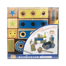 WOODY PUDDY 積木火車 Set, 日本原裝正品, 啟發寶寶無限想像力及創造力, 天然木材, 1組