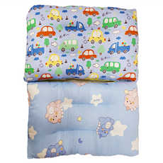 荳荳枕 2入組 表布材質正面: 100%棉, 43 × 28 × 6cm, 卡通汽車+恐龍星星