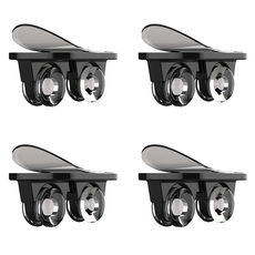 好物良品 多功能收納箱底部萬用黏貼滾輪 (一組四入) 黑色 ABS+無痕膠, 4.5 x 2.2 x 1.5cm, 1組