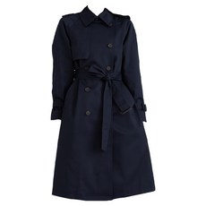 CARET 女款長版風衣 海軍藍 聚酯纖維65% 棉35%, S(55)