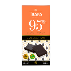 TRAPA 精選95%黑巧克力片, 80g, 1片