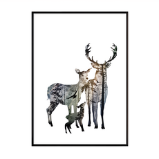 麋鹿一家 畫, 黑色