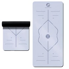 MICHAEL FITNESS 麥克健身 PU瑜珈墊 天然橡膠 0.3秒快速吸汗, 183 x 68 x 0.5cm, 霧霾藍, 1個