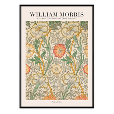 BOLUO GALLERY 菠蘿選畫所 William Morris 粉色玫瑰 掛畫 BFSP4609B, 黑色