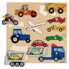 Educo 抓手拼圖遊戲 交通工具 Set, 木質玩具，3歲以上適用, 11片, 1盒
