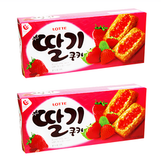 LOTTE 樂天 草莓夾心餅乾 鬆軟酥脆 下午茶的絕佳搭配, 230g, 2盒