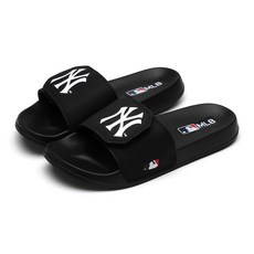 美國職業棒球大聯盟 紐約洋基 舒適魔鬼氈拖鞋, 黑色的, 250