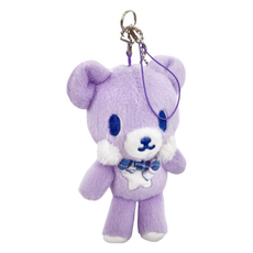 Mother garden Rosette Bear 絨毛鑰匙圈 經典款, 10.5cm, 紫色, 1個