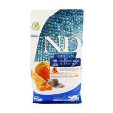 Farmina 法米納 全齡貓 N&D天然海洋系列 無穀乾飼料, 鯡魚南瓜, 1.5kg, 1袋